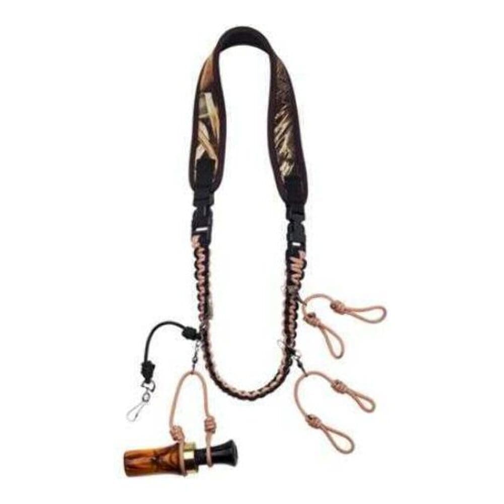 Duck Commander Cut Em Duck Call Lanyard, Black,Green,tan