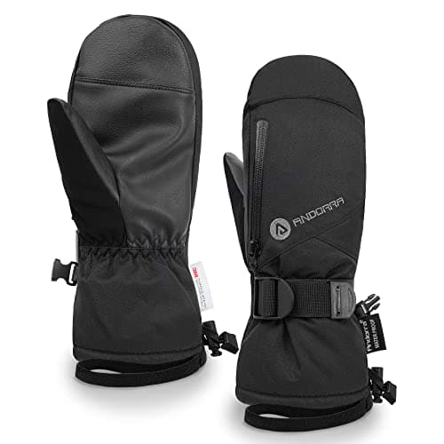 ANDORRA Ski Mittens, Women's Touchscreen Waterproof Quilted Insulation Snow Mittens Ski Gloves for Cold Weather Skiing