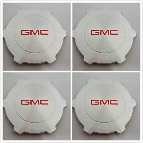 G521 2004 2005 2006 2007 Alloy Sierra Yukon XL 1500 Pickup Wheel AM Center Hub Caps (Red Logo)