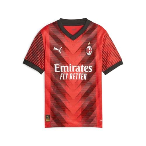 PUMA Youth Soccer A.C. Milan 23/24 Home Jersey (as1, Alpha, x_l, Regular) Red/Black