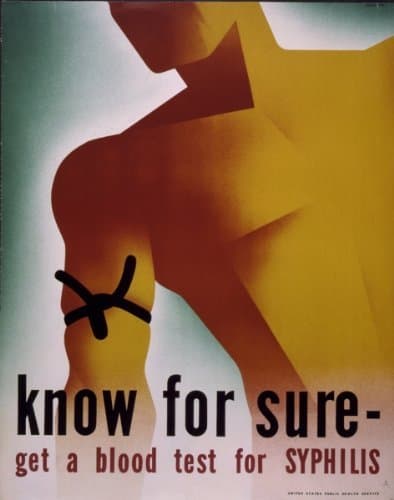 1942 poster Know for sure, get a blood test syphilis