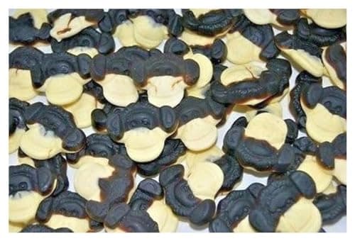 Katja Apekoppen (Zachte Zoete Drop met Banaansmaak/Soft Sweet Licorice with Banana Flavor in the Shape on a Monkey's Head) 2 x 500gram