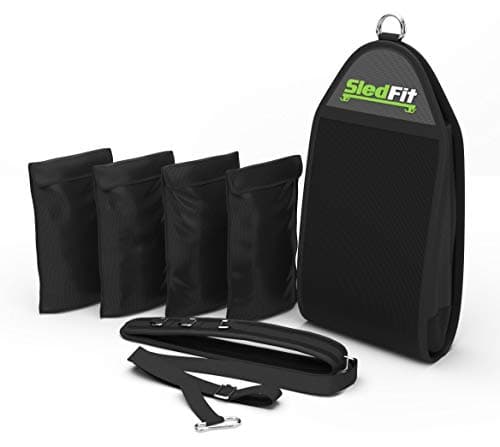 GGAI Pro Weight Sled With Pulling Harness - Adjustable 10-40lbs Workout Sled For Speed Training - Portable Football, Track And Field And CrossFit Equipment - Weighted Drag Pull Power Sled For Fitness