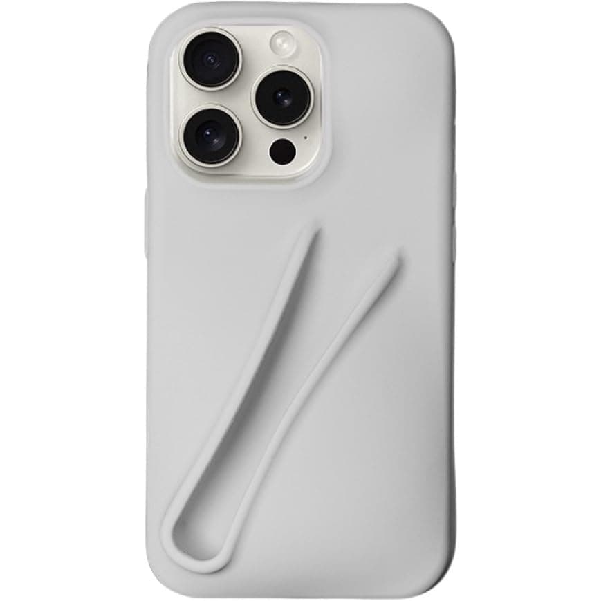 Lip Gloss Phone Case Cute for iPhone 15 Plus /14 Plus for Women Girls Protective Silicone Shockproof Slim Funny Stylish Phone Case Compatible with iPhone 15 Plus/14 Plus(Light Gray)