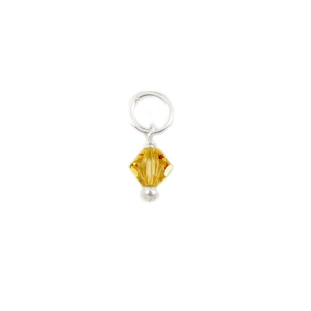 Sterling Silver & November Topaz Crystal Charm
