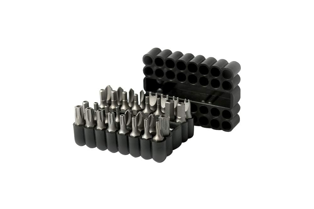 70009-33-Piece Security Bit Set with Magnetic Extension Bit Holder - Includes Tamper Resistant, SAE Hex, Metric Hex and Star Bits – Anti Tamper Bit Set Features Torq, Spanner, and Triwing Bits