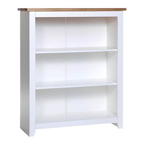 UniqueChic Furniture Capri Painted White & Wood Low Bookcase
