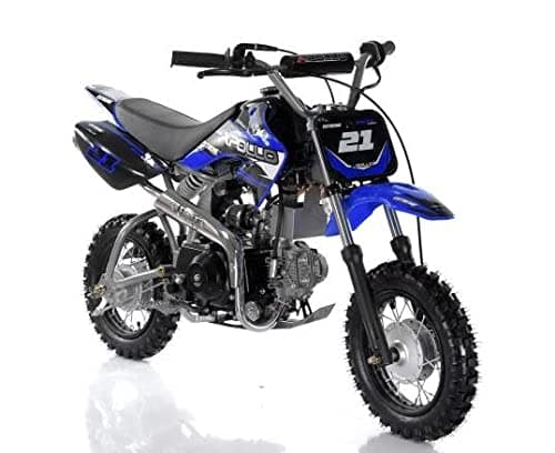 HHH Apollo AGB 21C Fully Automatic 70cc Dirt Bike DB21 Gas Medium Size 10 inch Tires Small Dirtbike for Kids and Youth (Blue Color)