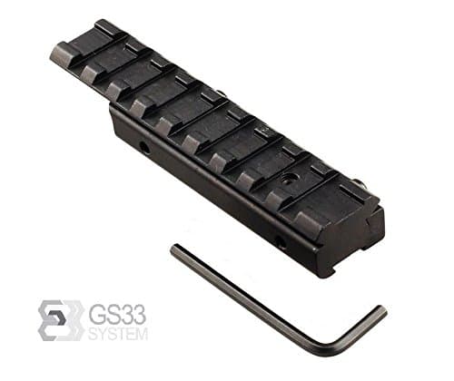 GS33 SYSTEM Dovetail to Weaver Picatinny Extension Adapter Riser Rail Mount Base 11mm / 20mm