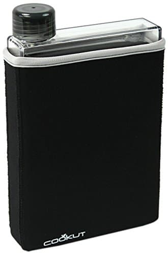 Cookut Manta Flat Isotherm Water Bottle with Sleeve 40cl (Black)