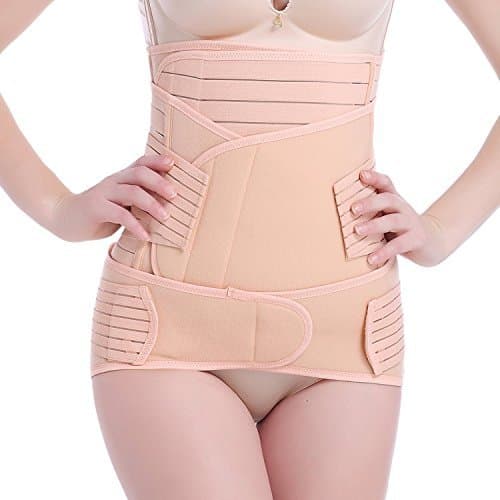 3 in 1 Postpartum Support - Recovery Belly/Waist/Pelvis Belt Shapewear (Fits Waistline 34"-41") Beige