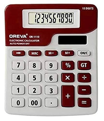 Oreva 10 Digit Solar & Battery Cal-C