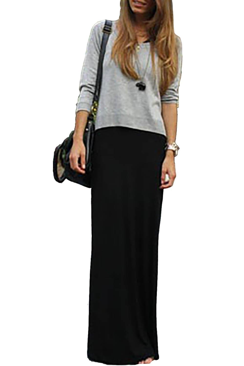 VivicastleWomen's USA Colorful Printed Fold Over Waist Long Maxi Skirt