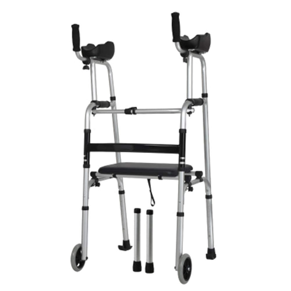 XRX Adjustable Rollator Walkers for Seniors with Arm Platform Folding Slides Rolling Ultra Walker with Wheels and Hand Grip Lightweight Travel Walker for Men and Women