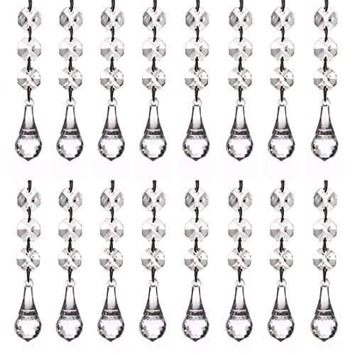 30pcs Chandelier Hanging Acrylic Crystal Beaded Strands Chain, Diamond Beads Tree Garland for Wedding, Christmas, Party Decorations, Lighting Drops, Ceiling Light Pendants Supplies (MS06)