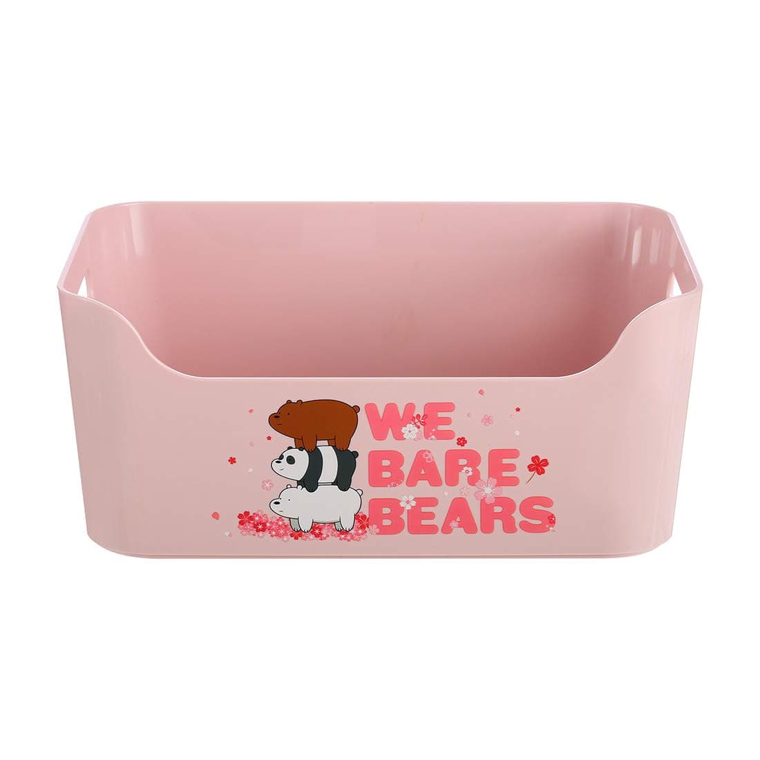 MINISO We Bare Bears Rectangular Storage Desk Box, Standard, Pink