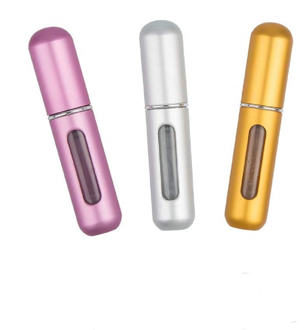 Mini Refillable Perfume Atomizer Bottle, Refillable Perfume Spray, Scent Pump Case, Perfume Atomizer Refillable Travel,5ml, Pink,Gold,Silver - 3PCS