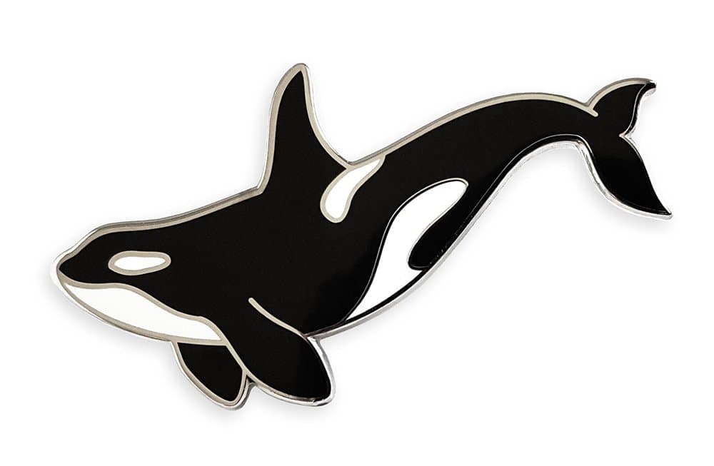 Orca Killer Whale Enamel Lapel Pin,Black,1.5 inch