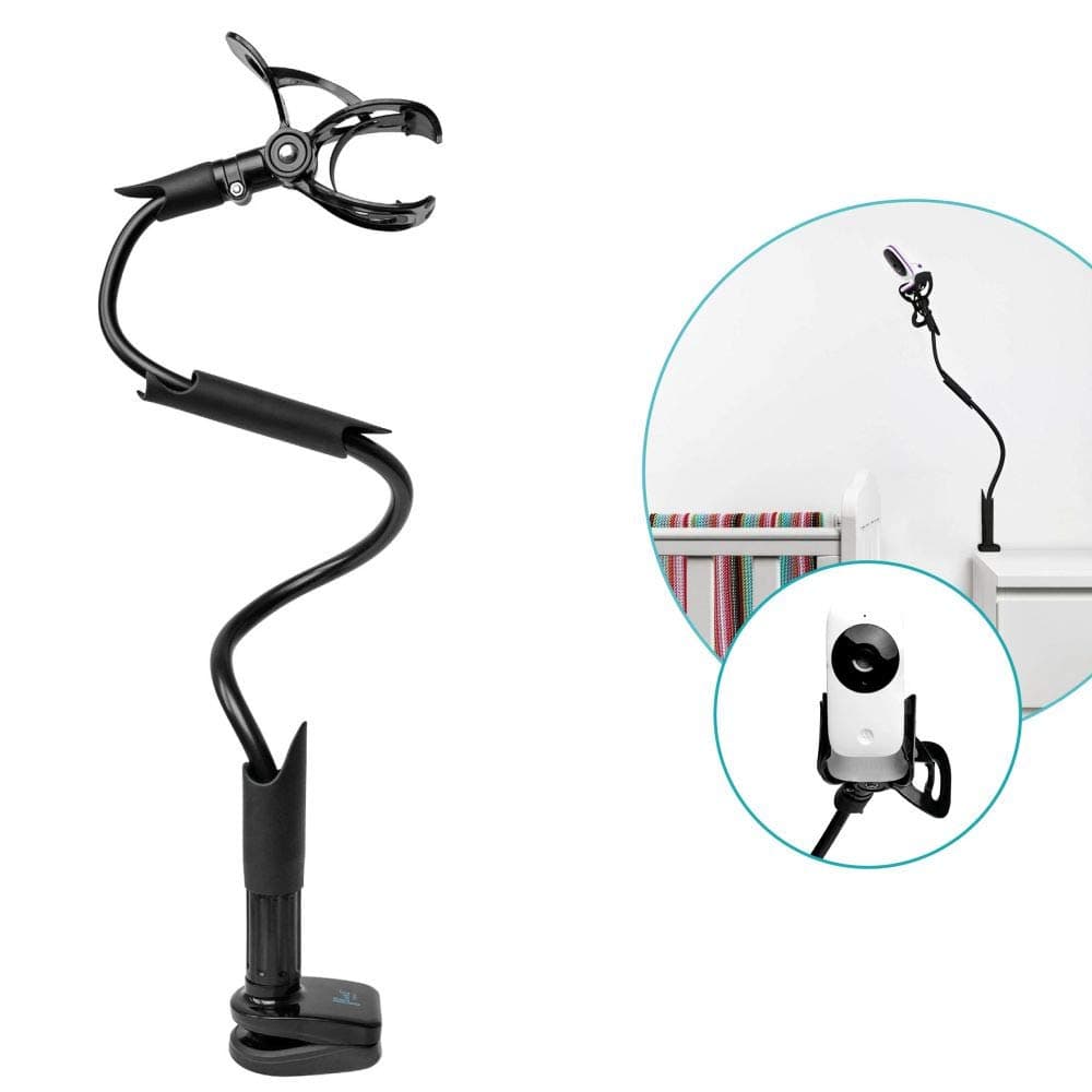 Twist | Universal Baby Monitor Holder | Secure with Straps & Clamp to Furniture | No Drilling Required | Flexible Baby Camera Mount | Baby Monitor Shelf Parent