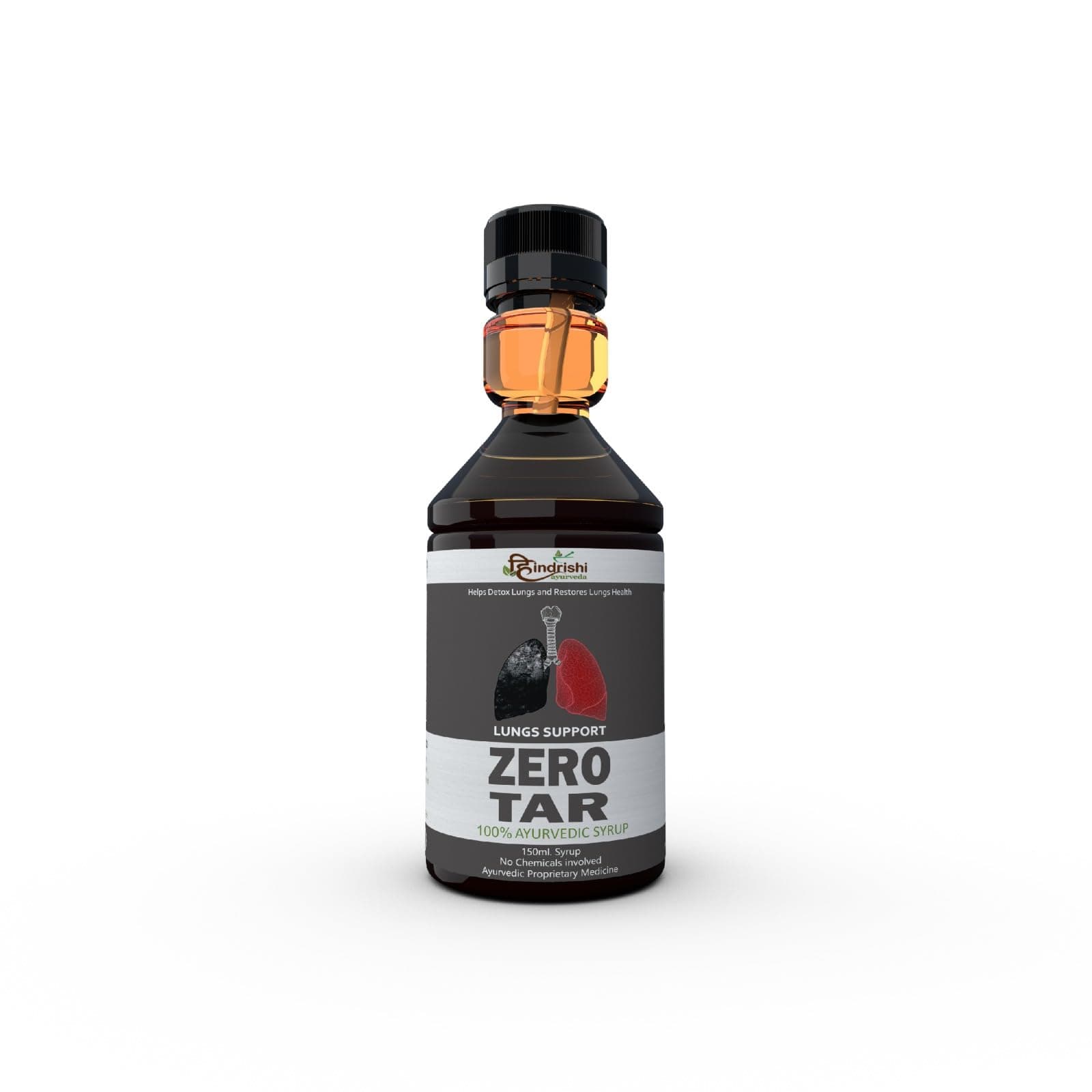 Zero Tar Syrup for Lungs Detox Herbal Supplement with Natural Plant Extracts - Removes Tar from Lungs and Liver Due to Air Pollution & Smoke Regular Variantions (1)