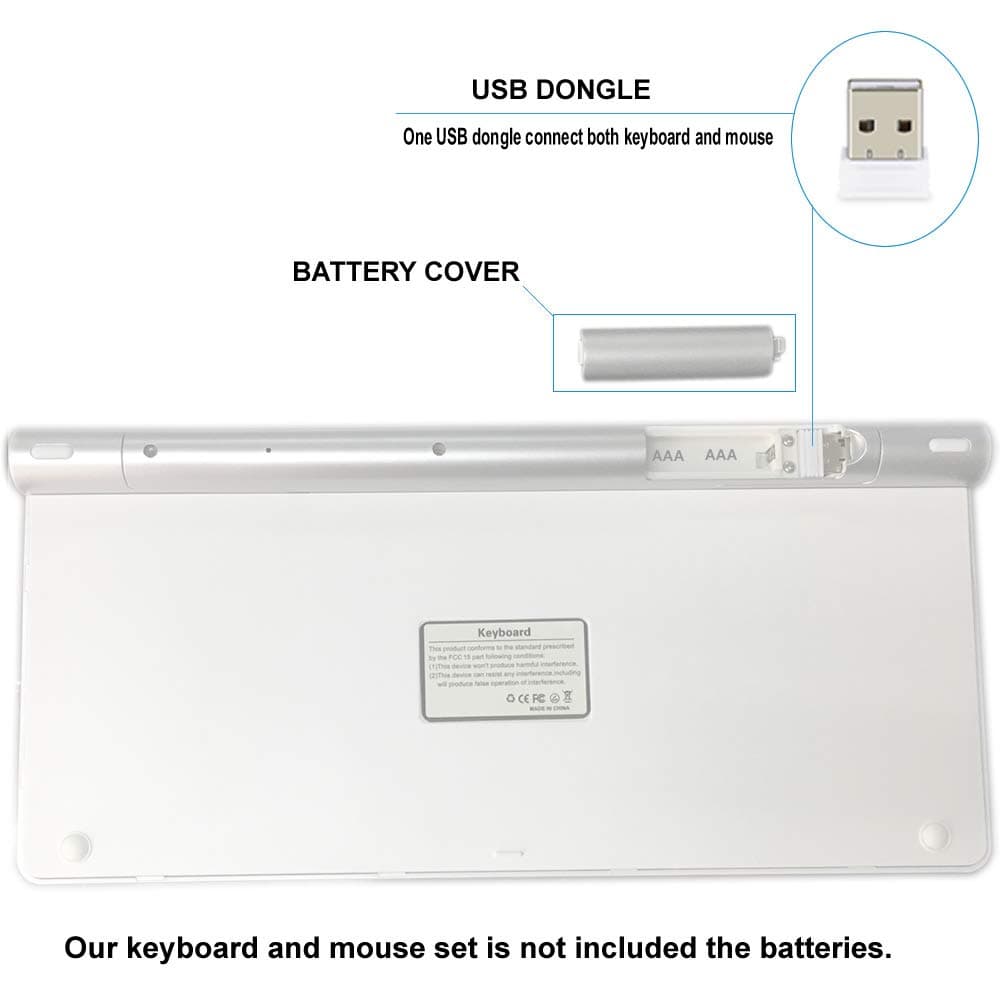 Wireless Keyboard and Mouse for Apple iMac Windows or Android (2.4G Wireless)