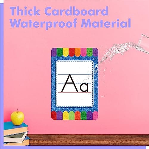 Alphabet Bulletin Board Set, 37 PCS ABC Wall Decorations 26 Upper/Lower Case Letters Plus 0-10 Numbers Small Posters for Preschool, Kindergarten Classroom Playroom Bedroom Decorations for Students