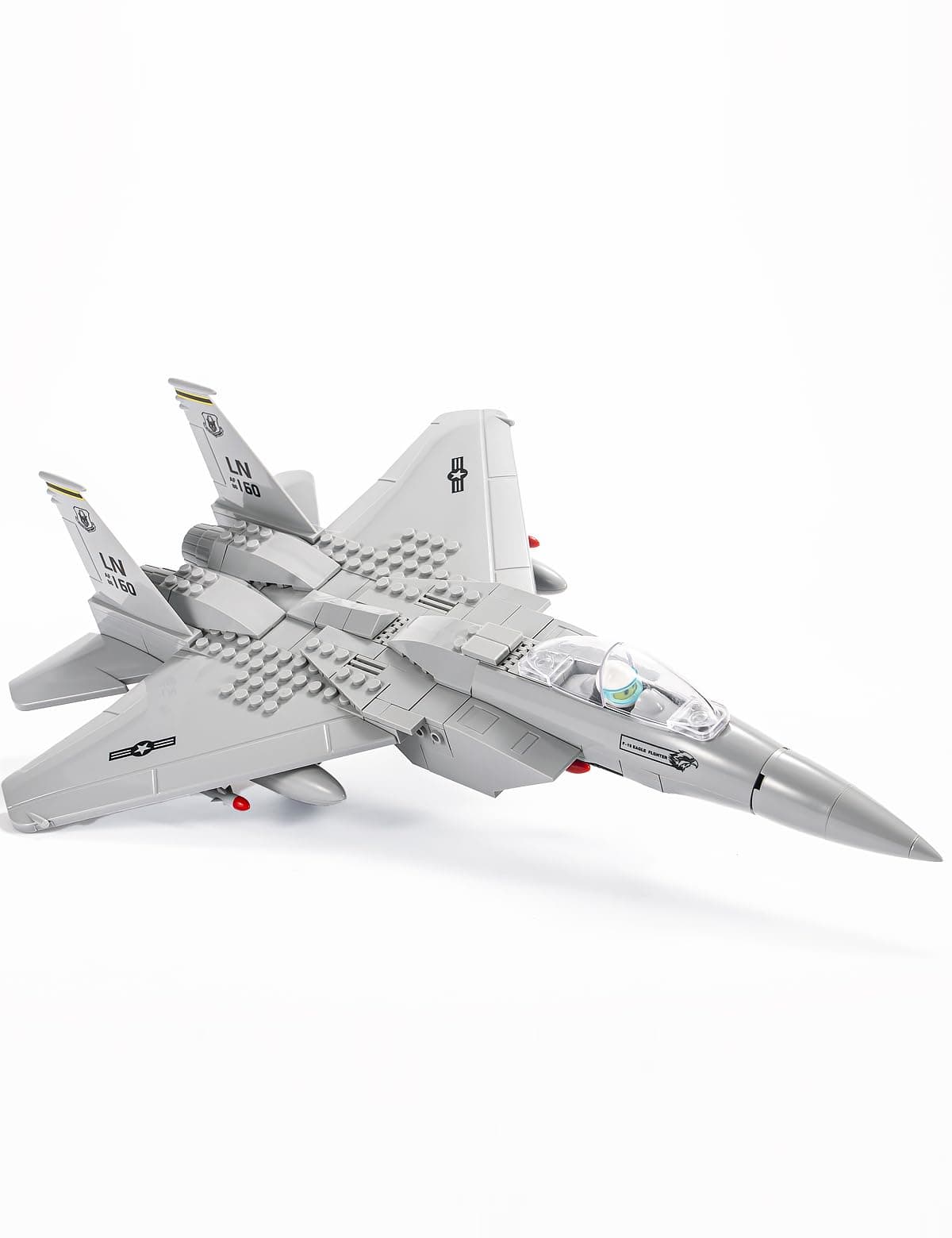 SEMKY Military F-15 Eagle Fighter Jet Air Force Building Block Set (262 Pieces) -Building for Military Fans and Kid
