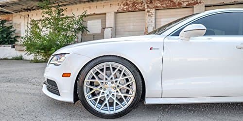 18" Inch Rotiform BLQ Silver Machine Wheels & Tire Package | Set of 4 | 225/40R18 Tires | Includes Free Wheel Club LA T-Shirt | Fits Audi Mercedes BMW Infiniti Dodge Cadillac Chevy Ford Lexus Nissan