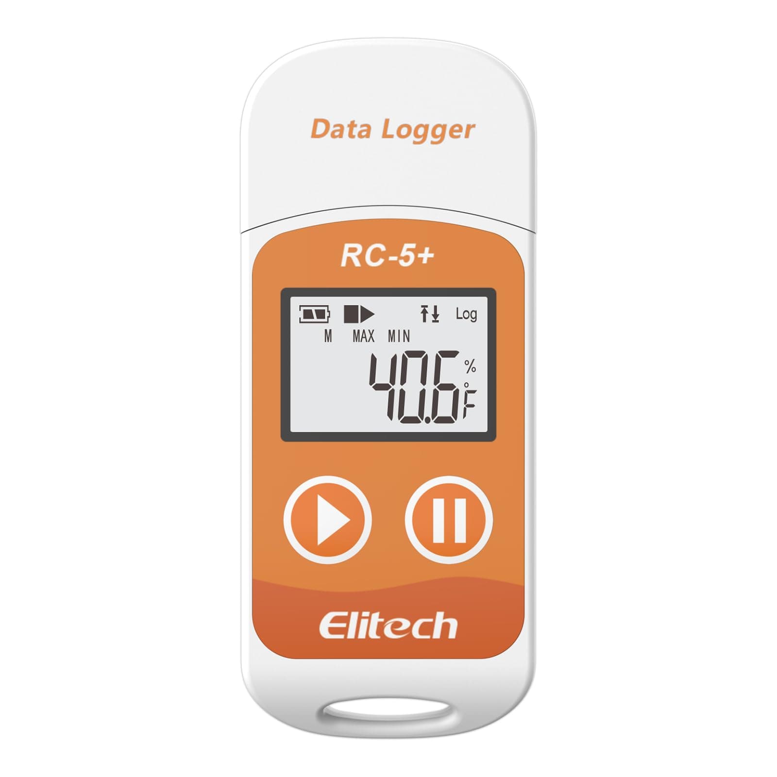 Elitech Default Fahrenheit RC-5+ Digital PDF USB Temperature Data Logger Reusable Recorder Range -22℉~158℉ Refrigerator Temperature Monitor 32000 Points Auto-generated PDF & CSV Report