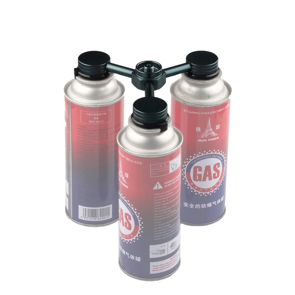 Jeebel Camp 1 to 3 Gas Converter,for Butane Canister to Screw Gas Cartridge/Lindal Type Valve Adapter