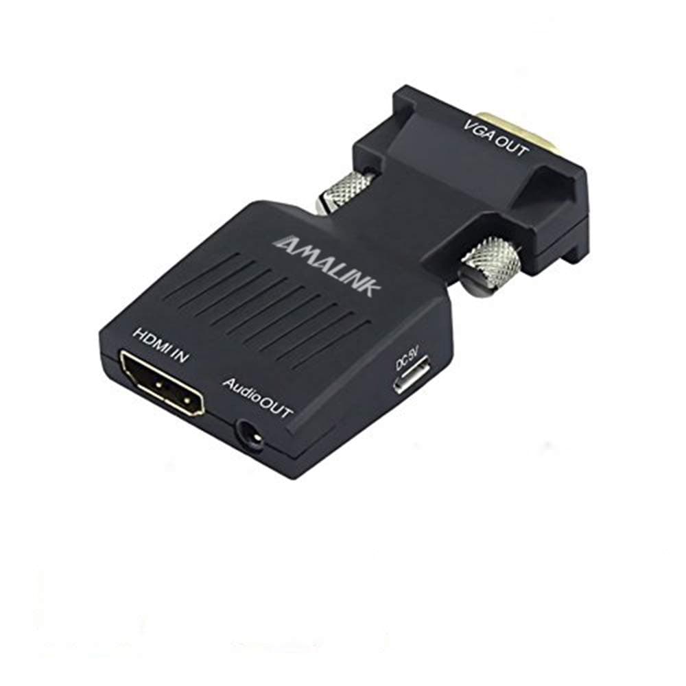 HDMI to VGA Adapter, AMALINK Gold-Plated HDMI Female to VGA Male Converter for Computer, Desktop, Laptop, Monitor, Projector, HDTV