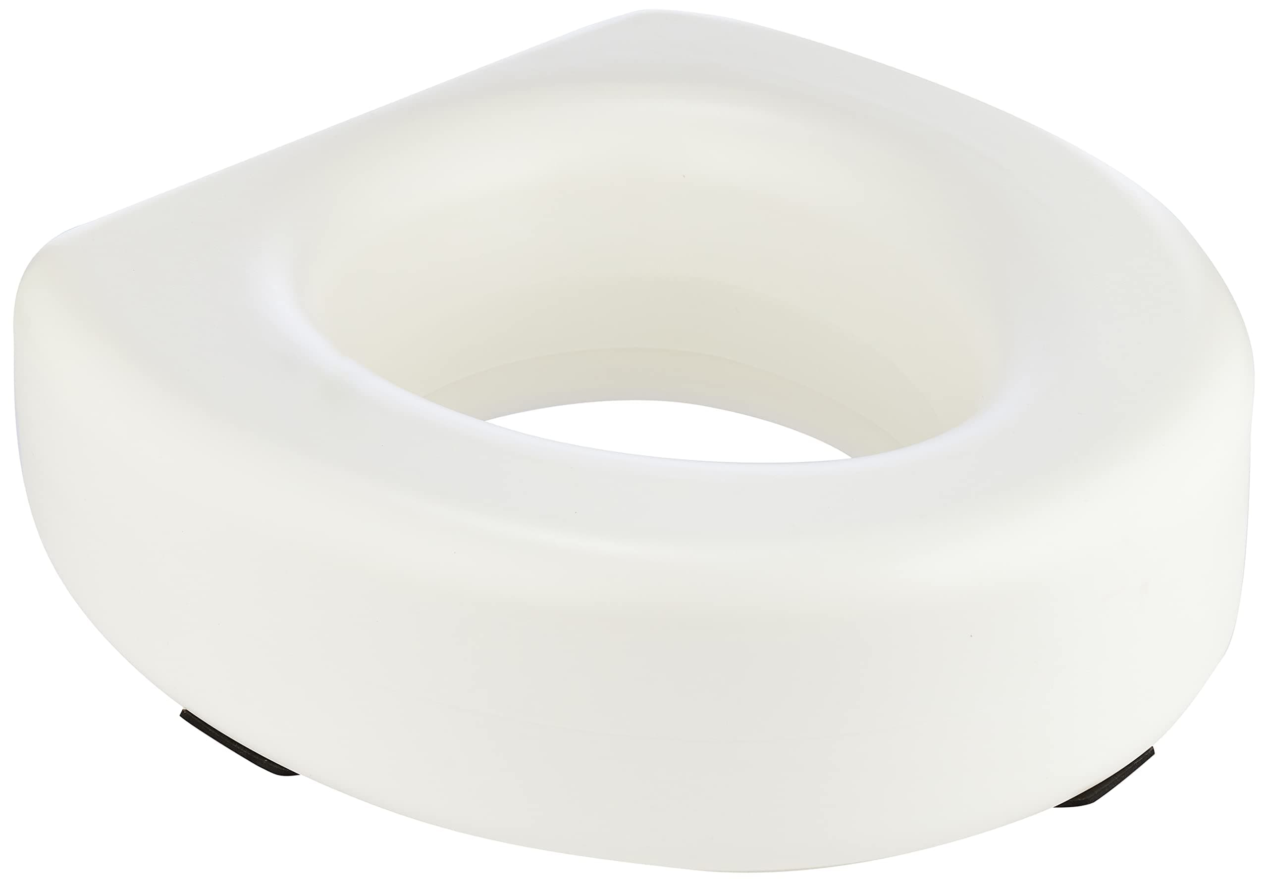 HealthSmart Raised Toilet Seat Riser That Fits Most Standard (Round) Toilet Bowls for Enhanced Comfort and Elevation with Slip Resistant Pads, FSA HSA Eligible, 15.7 x 15.2 x 6.1