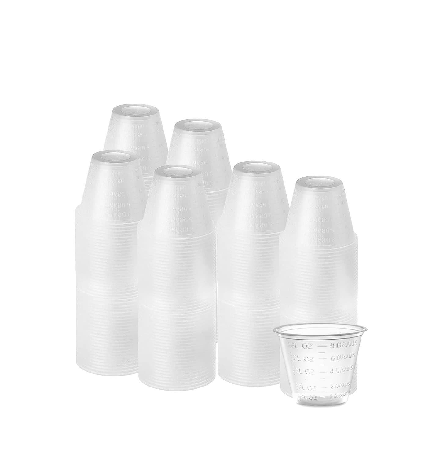 Dimes 1oz Plastic Medicine Cups Bulk Pack of 100, For Epoxy Mixing, Resin Mixing and Paint Mixing - 1 Ounce (30ml) Disposable Graduated Plastic Cups for Pills and medication