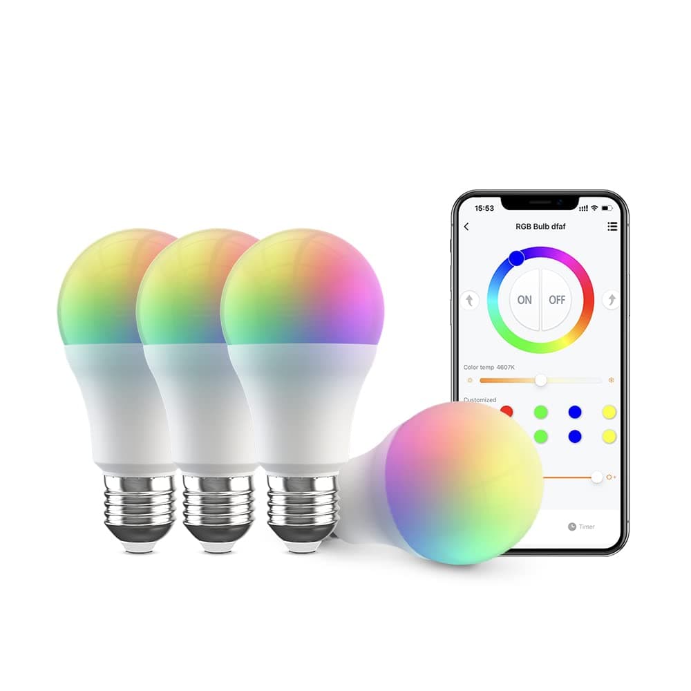 BroadLink BLE Smart Bulb LB4E27 4-Pack, Color Changing with Music Sync, A60/E27/9W/800LM, FastCon and BLE Support, Works with Alexa and Google Home (Bulb 4 Pack)