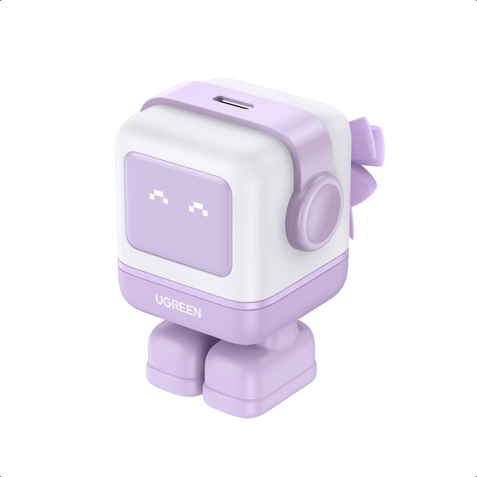 UGREEN Uno 30W PD Charger Robot-shaped USB-C Charger 【Expressions show the situation・Detachable magnetic boots・Comes with a ribbon】 GaNFast compatible PD/PPS/QC4+ standard compliant PSE technical