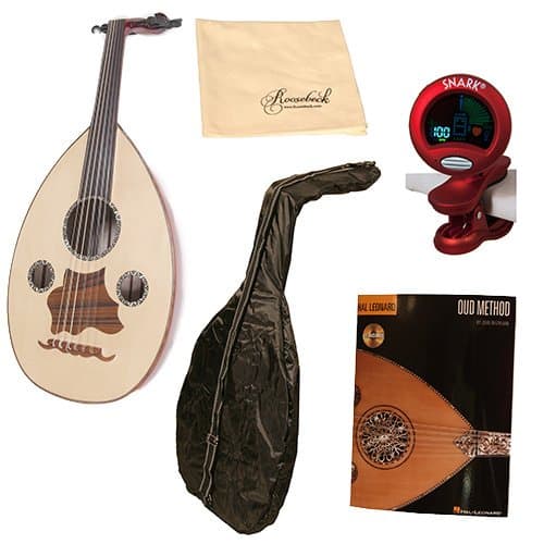 Deluxe Egyptian Oud Padouk Package w/Gig Bag, Book, Tuner and Polishing Cloth