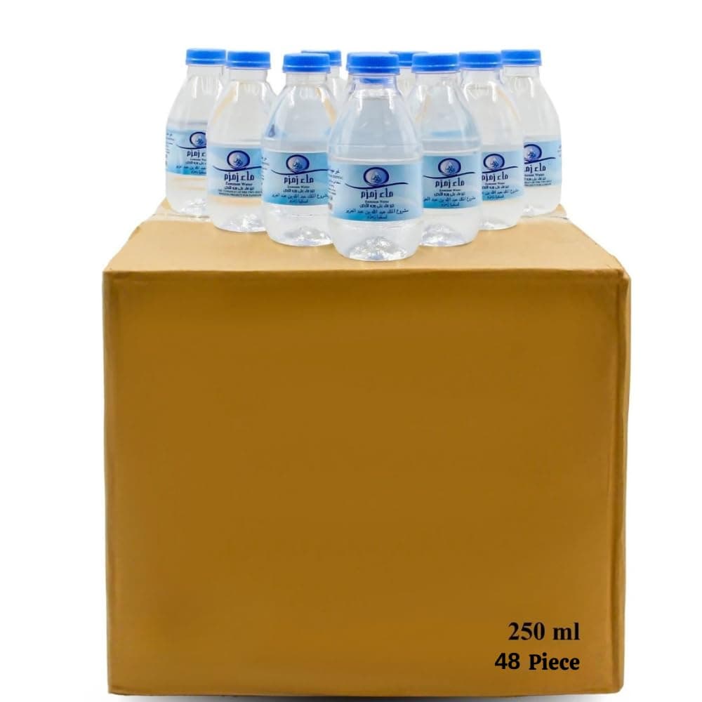 Zamzam Drinking Water Pack of 48 x 8.5fl oz (250 ml) - From Mecca Saudi Arabia, Organic Zamzam For Ramadan and Umrah