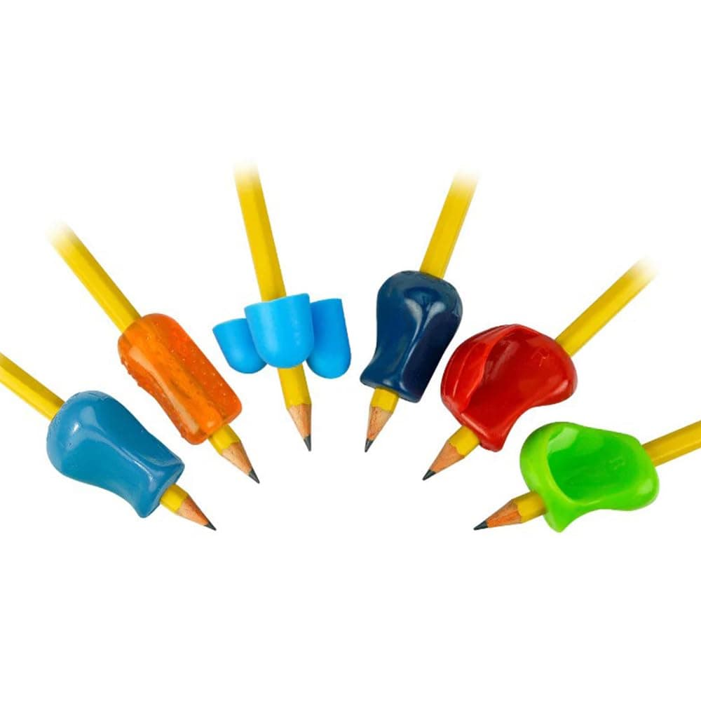 The Pencil Grip Premium Pencil Grips Assortment Pack, Universal Ergonomic Writing Aid For Righties And Lefties, Colorful Grippers, Includes 6 Different Grips, Assorted Colors, 6 Count - PGP-006