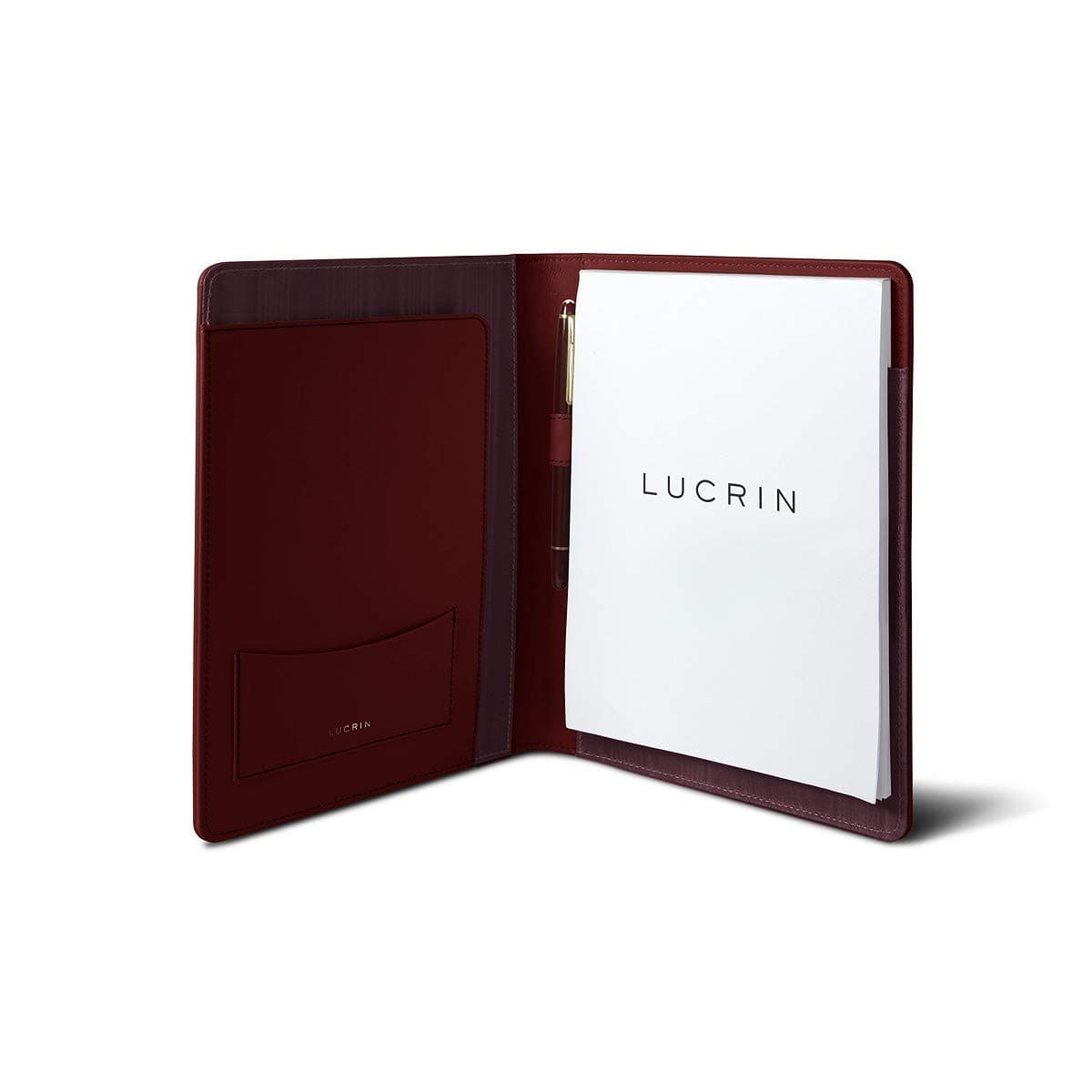 Lucrin - A5 Document Wallet - Burgundy - Genuine Leather