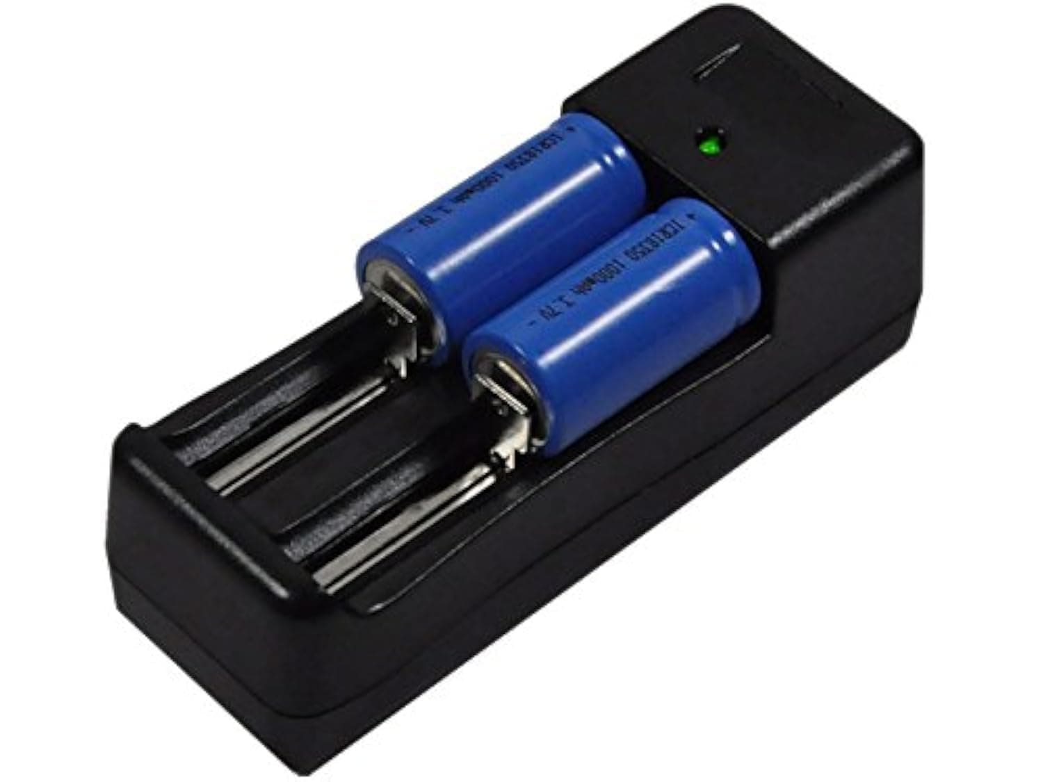 2X Battery+Universal Dual Charger for 3.7v Li-ion Top Flat Rechargeable 18350 LED Torch Flashlight Laser Pointer Pen 3C s1a