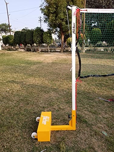 Flicker Moveable Badminton Pole - 25 kg Weight Each Side (Red and White)