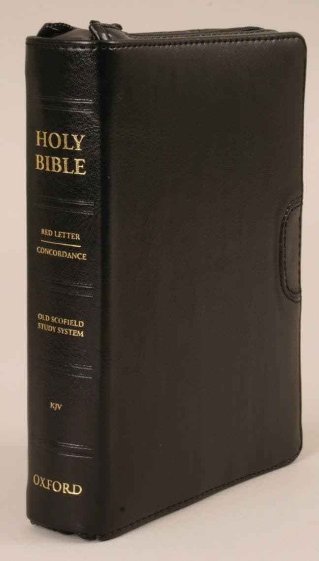 The Holy Bible: The Scofield Study Bible, King James Version, Black Leather, Duradera Zipper,