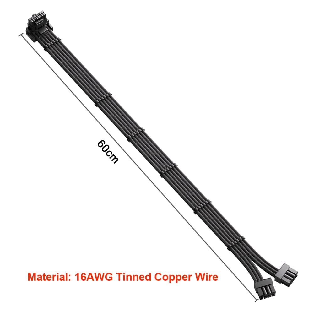 12VHPWR 90 Degree Adapter for Corsair: PCIE 5.0 16AWG 600W 12VHPWR Adapter Dual 8 Pin PCIe to 16 Pin 12+4 Pin RTX 4090 4080 3090TI 4070Ti Graphics Card GPU Only for Corsair Power Supply (Type A)