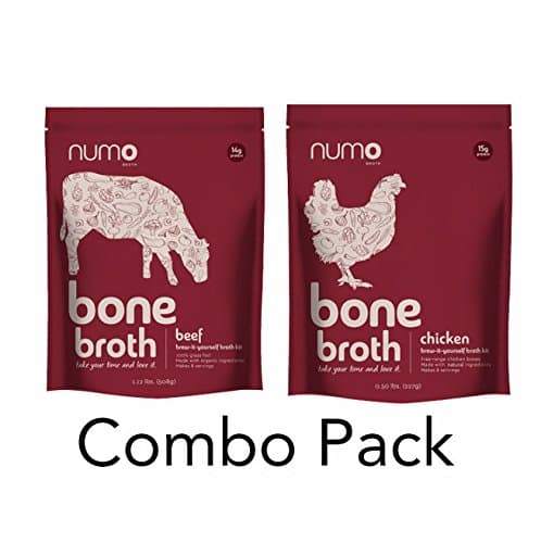 Chicken and Beef Bone Broth Combo by Numo Broth - 100% Free-Range Chicken and 100% Grass-Fed Beef