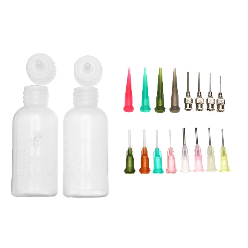 2Pcs Jagua Henna Temporary Tattoo Kit Applicator Bottles with 16 Tips Needles for Henna Tattoo Cone Tattoo Bottle Kits - Qty 2 & 16 Tips