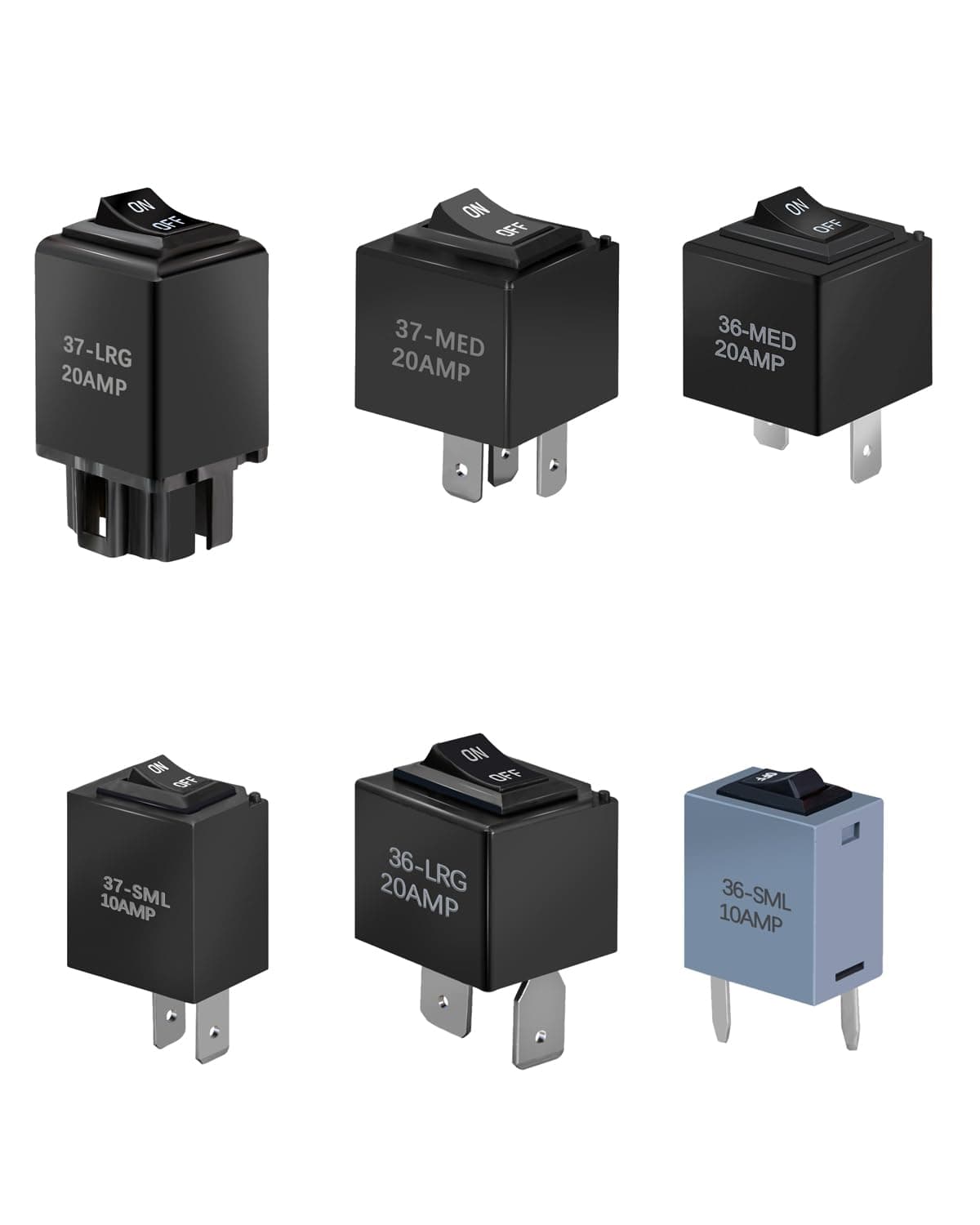 9038 Relay Bypass Switch, Relay Bypass Switch Kit, Replacement 9036 9037, Fit for Domestic GM BMW, Audi, Chrysler, 6-Pack, Black