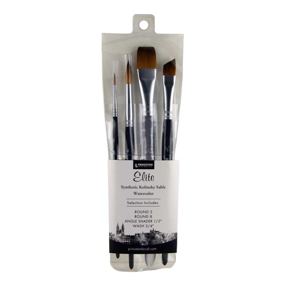 Aqua Elite, Series 4850, Synthetic Kolinsky Watercolor Paint Brush, 4 Piece Set