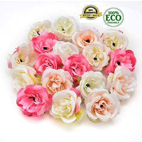 silk flowers in bulk wholesale Fake Flowers Heads Mini Rose Fabric Artificial Flowers Wedding Party Home Interior Decoration Party Shoes Hat Accessories Silk Flowers 30pcs 4cm (Multicolor)