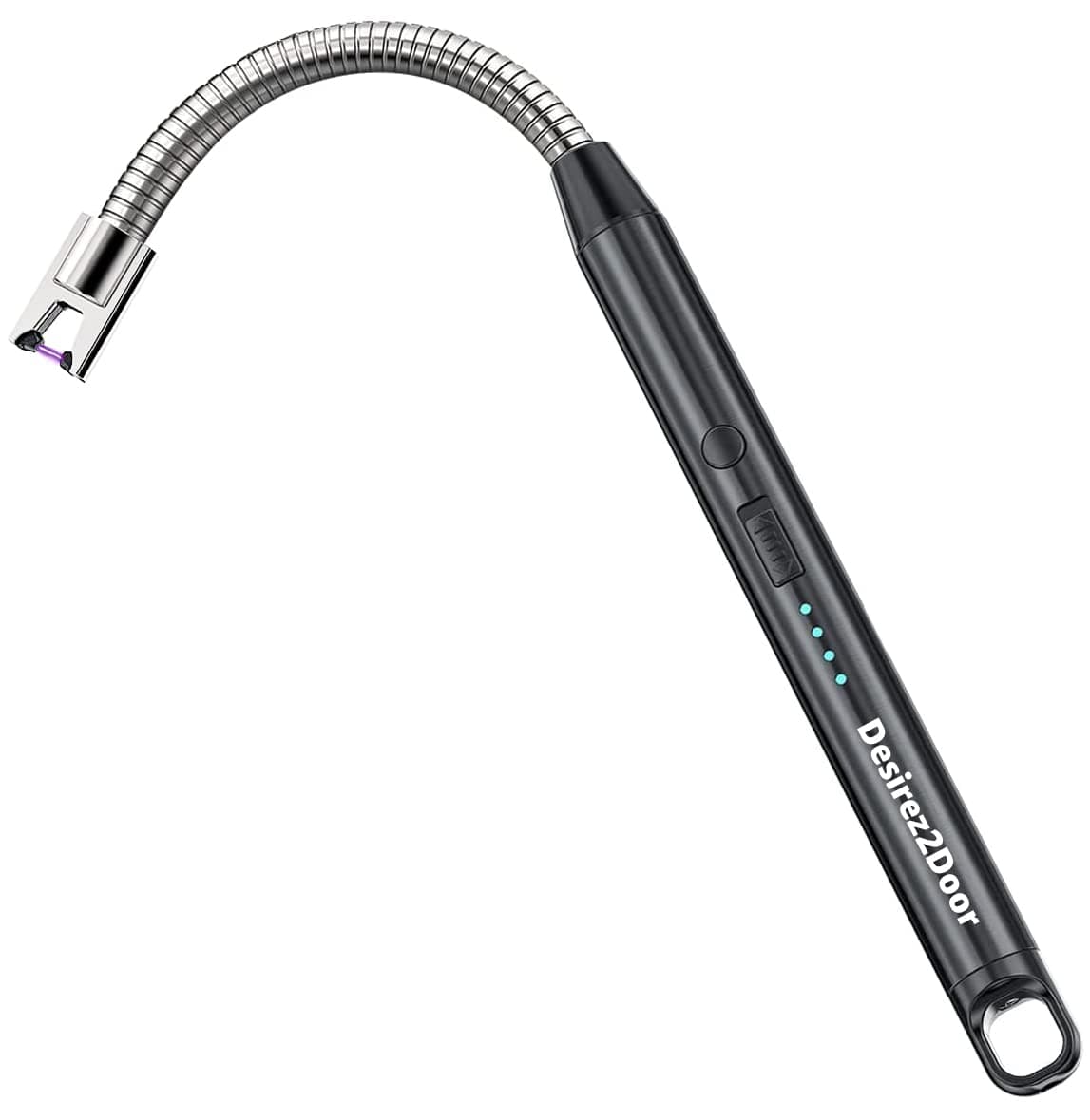 Heavy-Duty Electric Arc Candle Lighter | SUPER-SAFE | NO FUEL REQUIRED | 3x Bigger & Rechargeable Batteries | Eco-Friendly | Super-Long & 360ยฐ Neck | Wind-Proof & Splash-Proof | USB-C (Black)| Zinc |