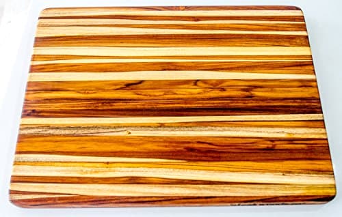 Teak Wood Edge Grain Cutting Board Hand Grips 24 x 18 x 1.5 Inches